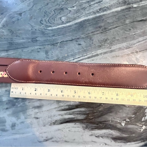 Lucky Brand Vintage Brown Woven Leather Belt Large Made in India - Picture 13 of 15
